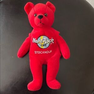 Hard Rock Cafe Red Plush Bear - Stockholm Edition